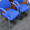 Pair of Blue Visitor Chairs with Padded Arms