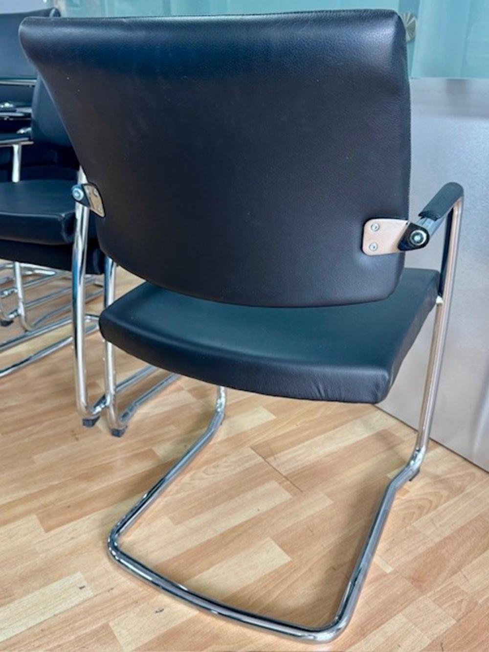 Set of 6 Ocee Design Panache Visitor Chairs - Genuine Leather