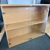 Beech Glass Fronted Bookcase with Adjustable Shelf