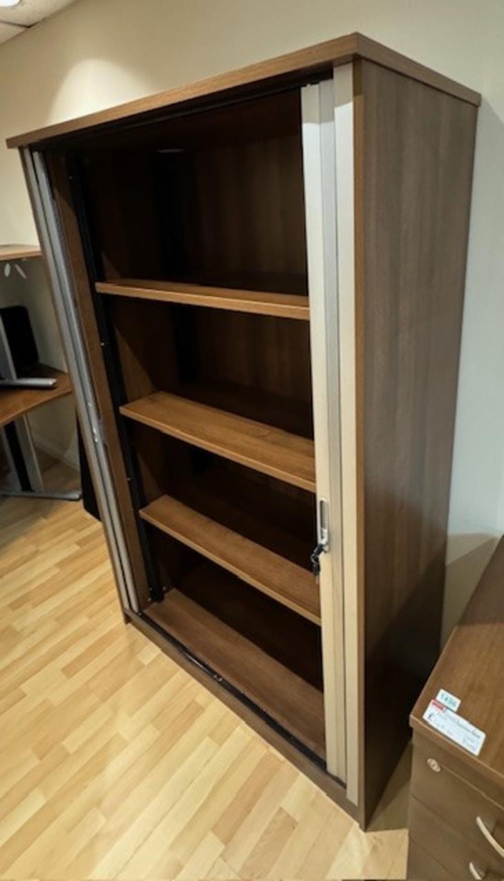 1830mm High Tambour Cupboard in Walnut