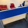 1600mm Blue Desk Mounted Screen with Aluminium Trim 