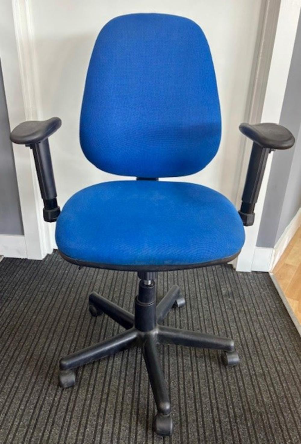Blue Operator Chair with Adjustable Arms