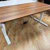 Electric Height Adjustable Desk in Walnut with White Frame 1600 x 800mm