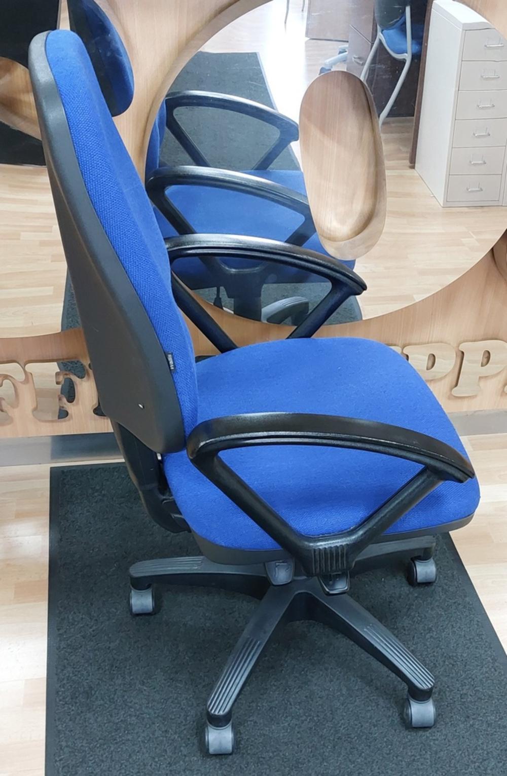 Wallis Blue High Back Operator Chair With Fixed Arms