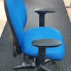 Blue Fabric Task Chair With Adjustable Arms and Pump Up Lumbar