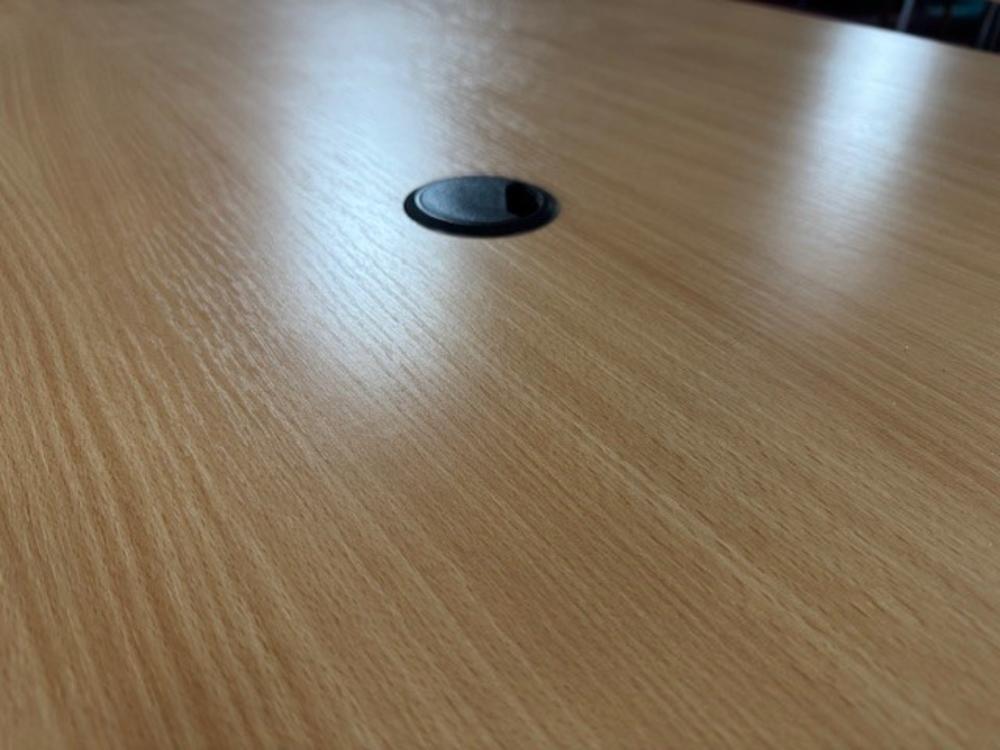 Beech 3600 x 1200mm 3 Section Boardroom Table with Cable Port 