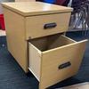 Light Oak 2 Drawer Mobile Pedestal