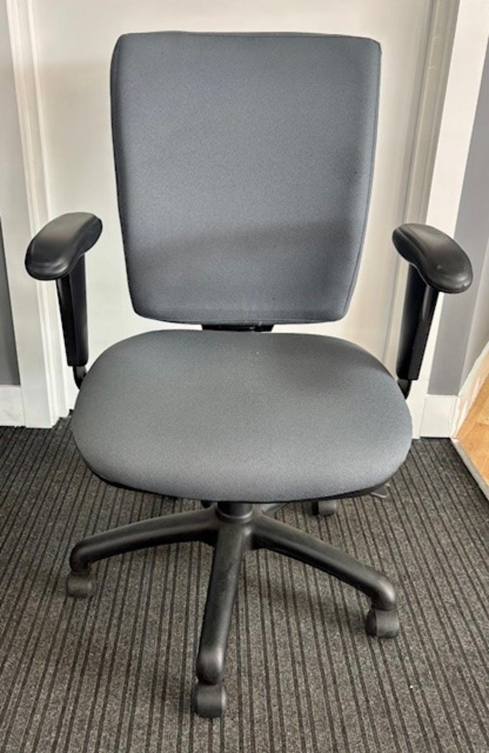 Grey Square Backed Task Chair with Adjustable Arms