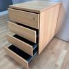 4 Drawer Mobile Under Desk Pedestal in Beech 