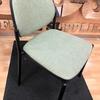 Set Of 6 Green Fabric Stacking Chairs
