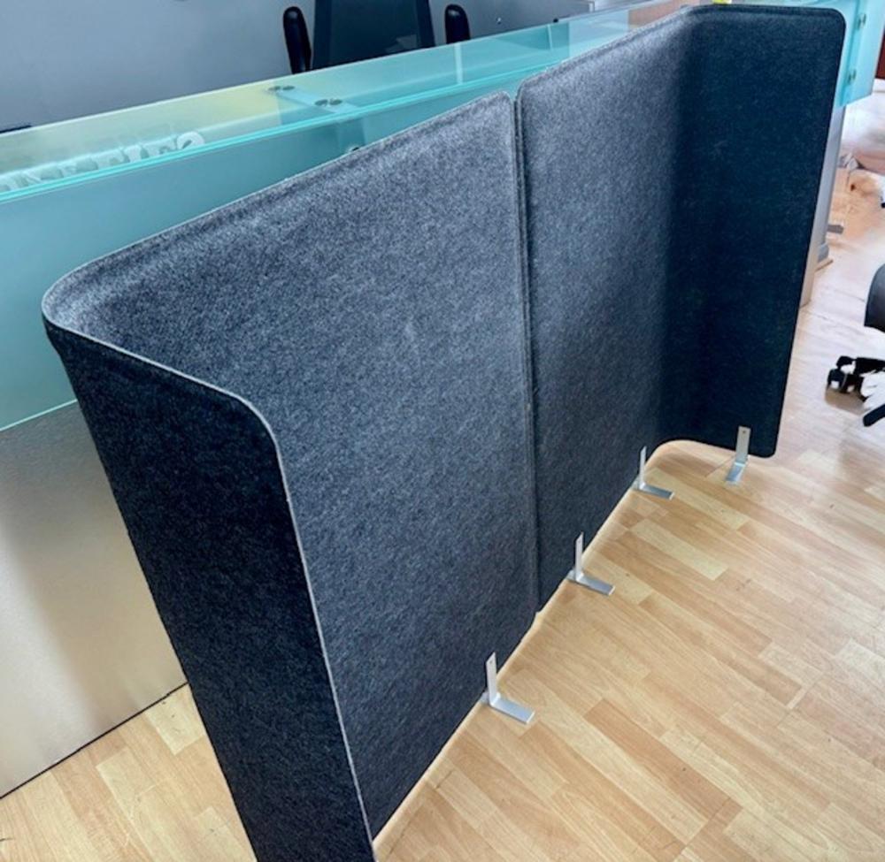 Pair of Ikea Floor Standing Dividers - Graphite Fabric