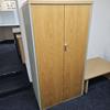 Light Oak Double Door Cabinet With Adjustable Shelves Non Locking