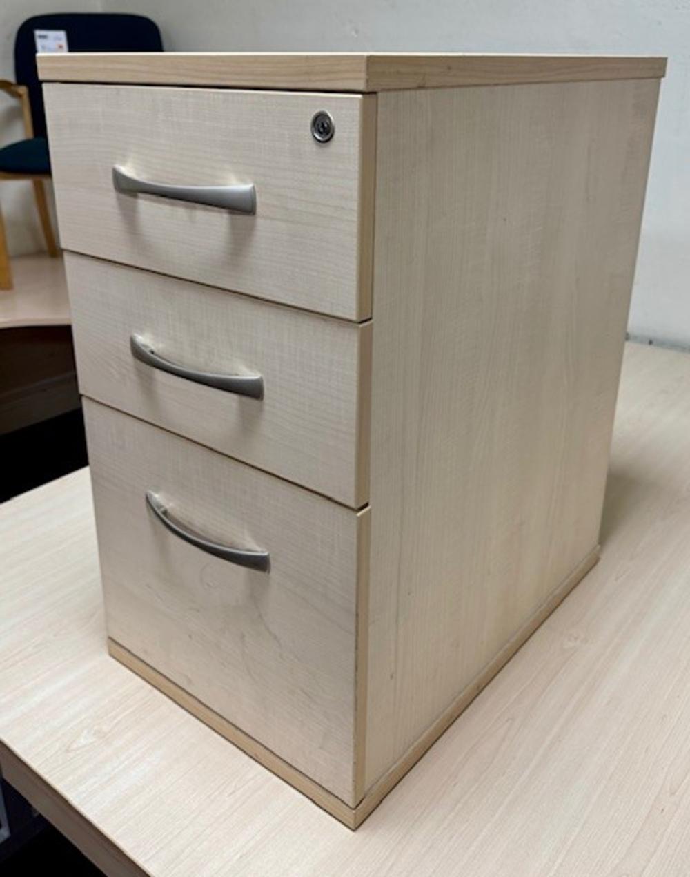 Imperial Desk High Pedestal 800mm Deep Canadian Maple