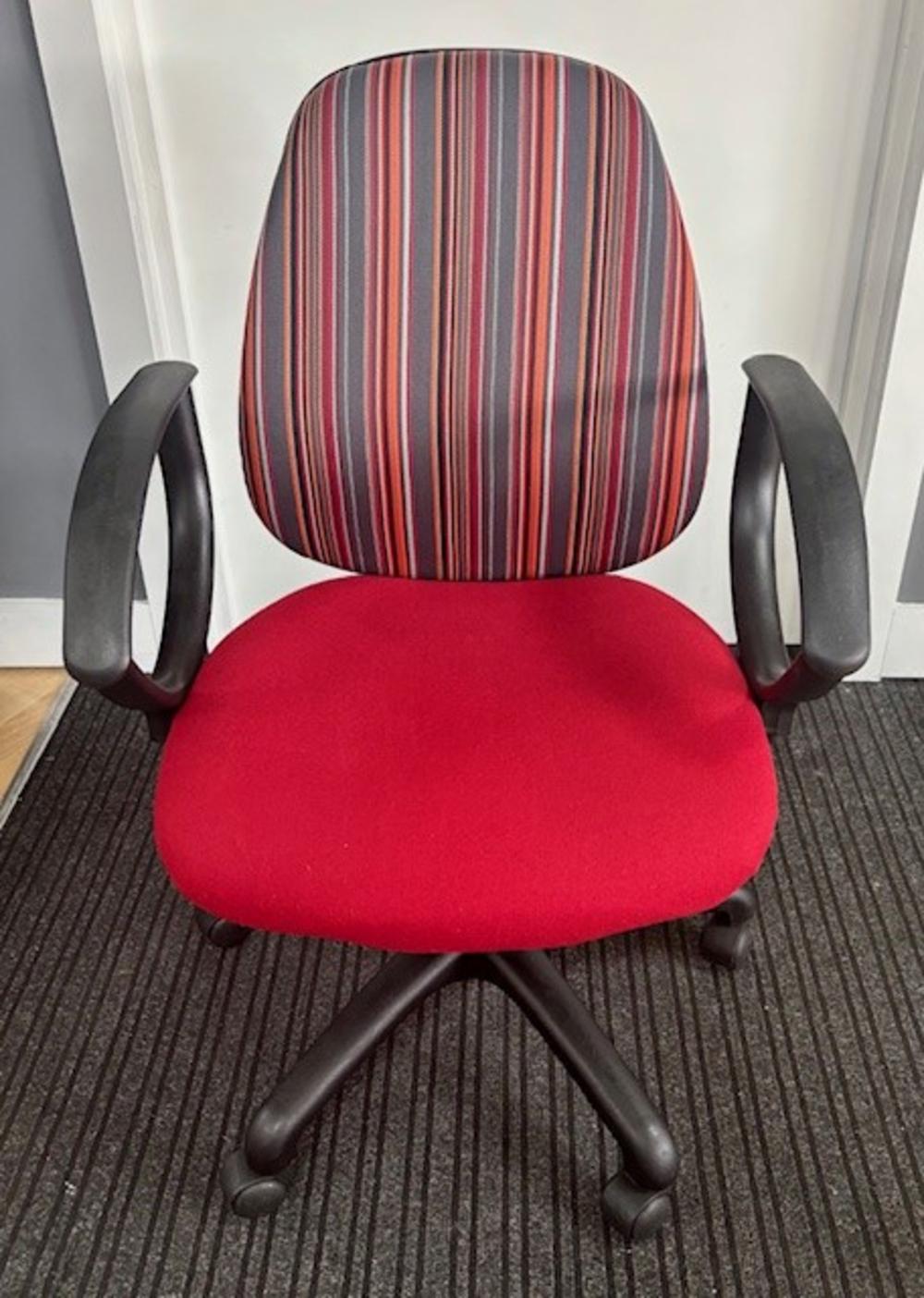Alliance Red/Multi High Back Operator Chair with Fixed Arms