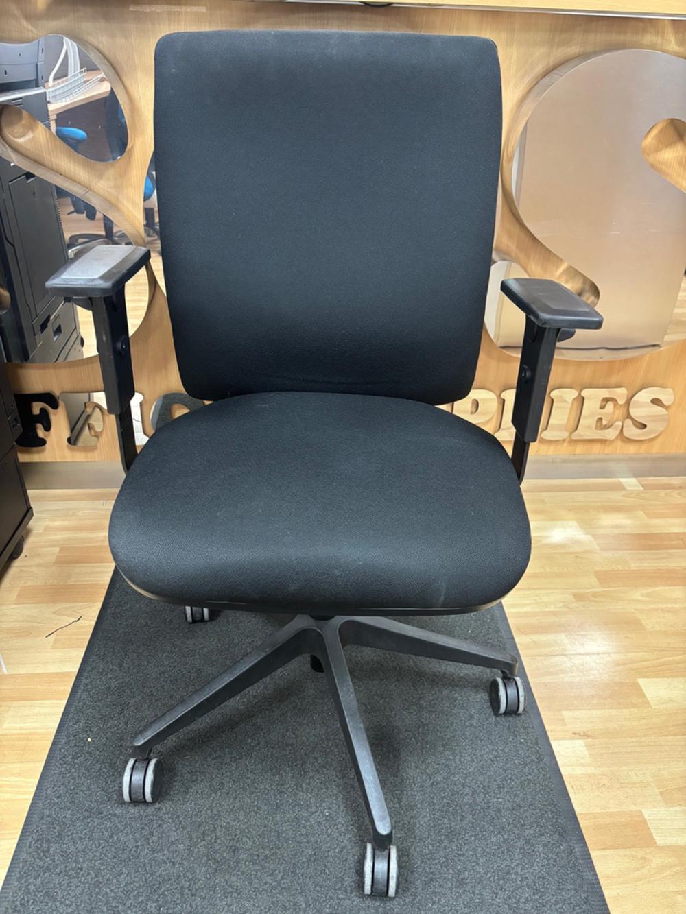 Black Square Backed Task Chair with Adjustable Arms