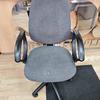 Grey Fabric High Back Chair With Fixed Arms 