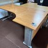 Elite 2000mm Radial Desk With Cable Management Legs in Champagne 