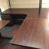Rosewood R/H Radial Desk + Drawers + Extension