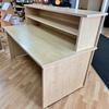 Maple Reception Counter with Decorative Front Panel & Desk Hutch
