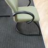Green Fabric Cantilever Chair With Fixed Arms