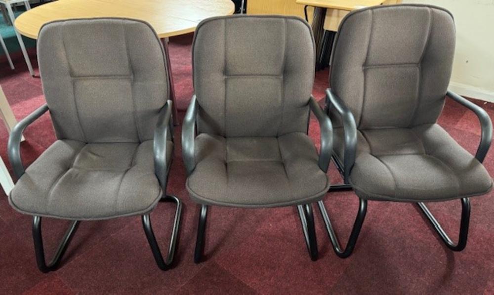 Set of 3 Visitor / Meeting Arm Chairs 