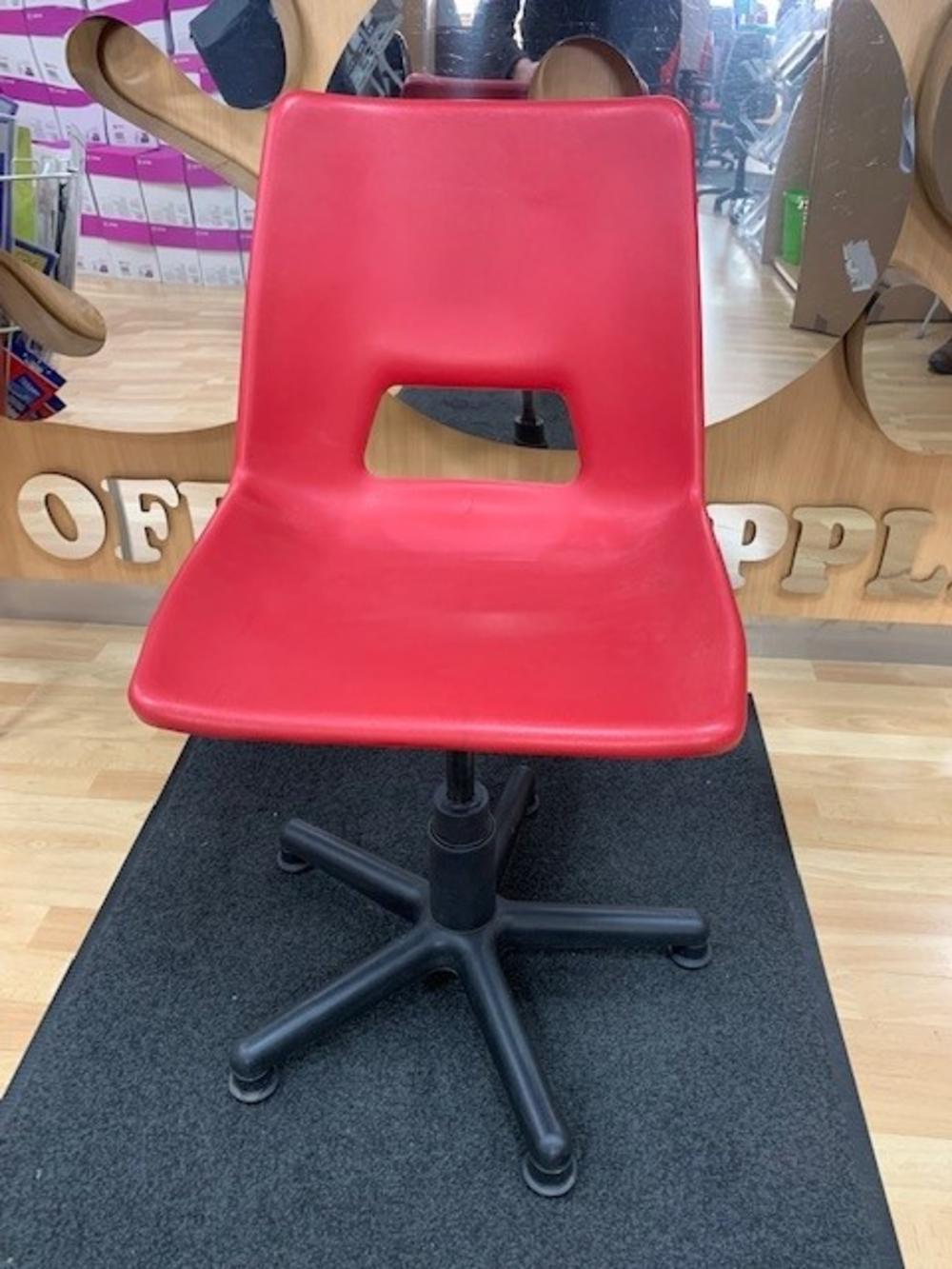 Red Plastic Swivel Chair 