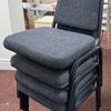 Set of 4 Banqueting / Canteen Chairs - Charcoal Fabric