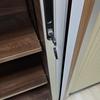 Walnut 2055mm Tambour Cupboard with Silver Doors and 4 Shelves