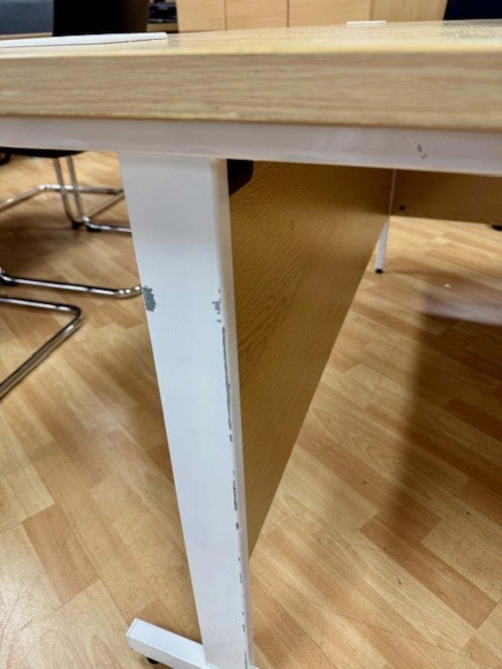 Two Tone R/Hand 1600mm Radial Desk with Desk High Pedestal 