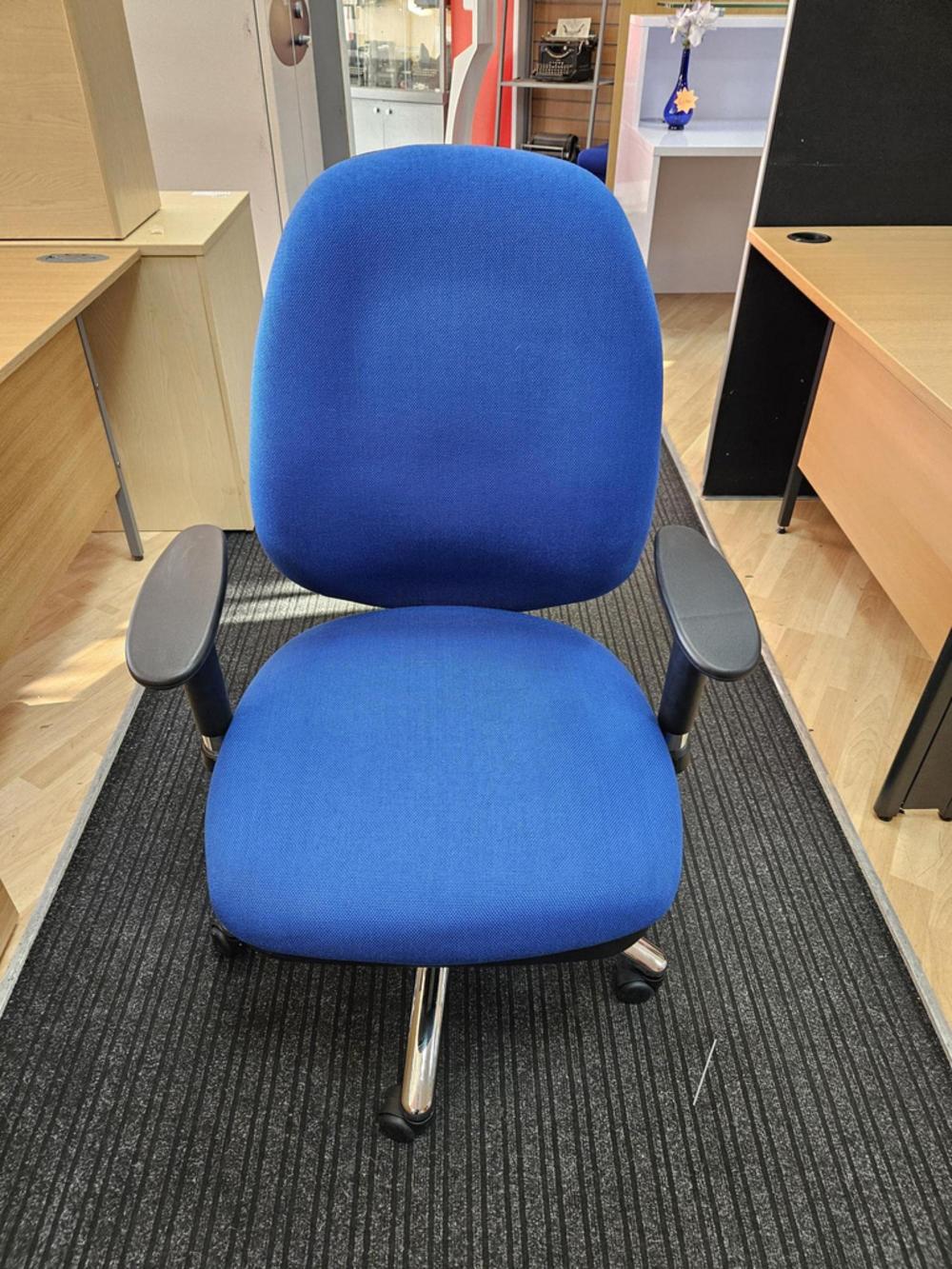 Blue Fabric Task Chair With Extra High Back 