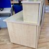 Maple Reception Counter with Decorative Front Panel & Desk Hutch