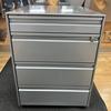 Silver Metal 4 Drawer Mobile Pedestal with Pen Tray