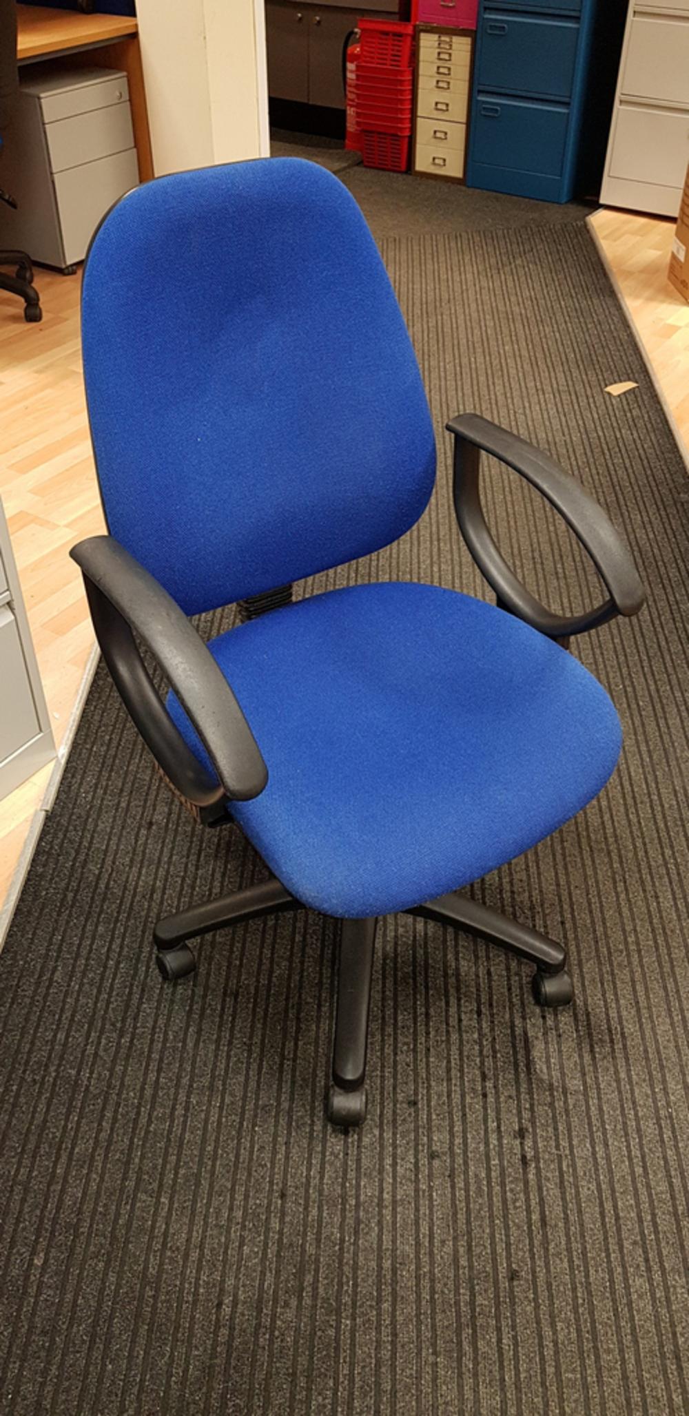 Blue High Back Operatior Chair With Arms