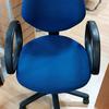 Blue Fabric Task Chair With Fixed Arms