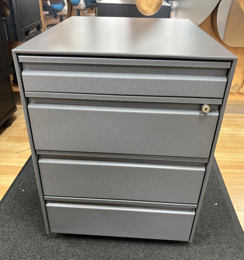 Graphite Metal 4 Drawer Mobile Pedestal with Pen Tray 