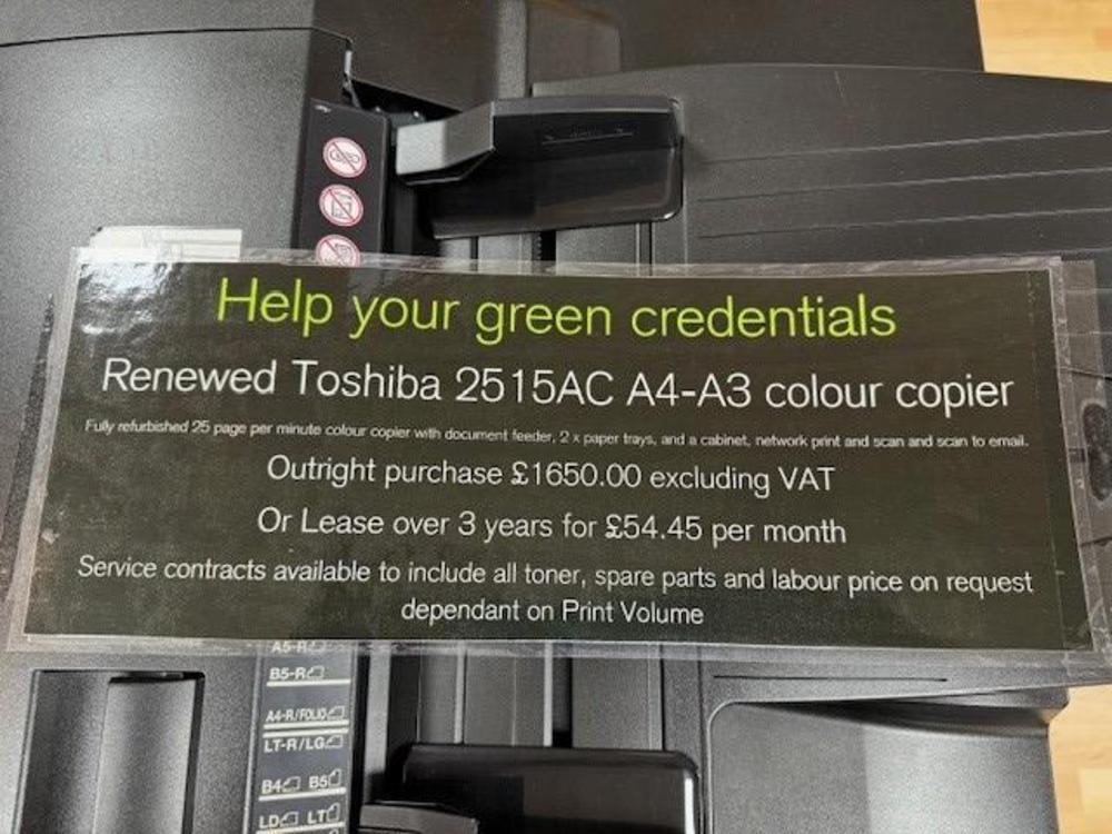 Fully Refurbished Toshiba A4 / A3 Colour Copier (Buy or Rent)