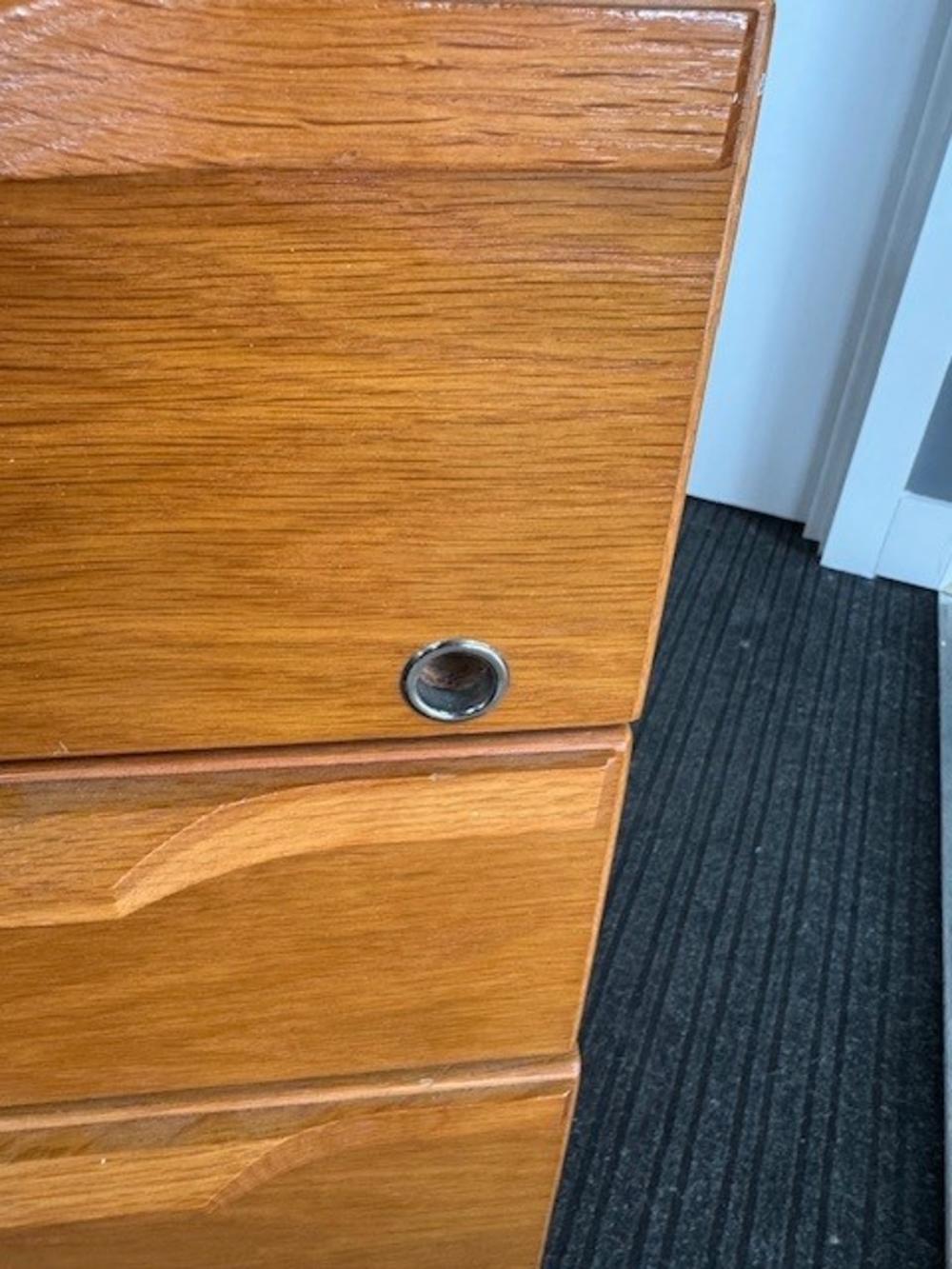 Cherry Wood Veneer Desk High Pedestal 800mm Deep