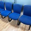 Set Of 4 Cantilever Meeting Chairs in Blue Fabric