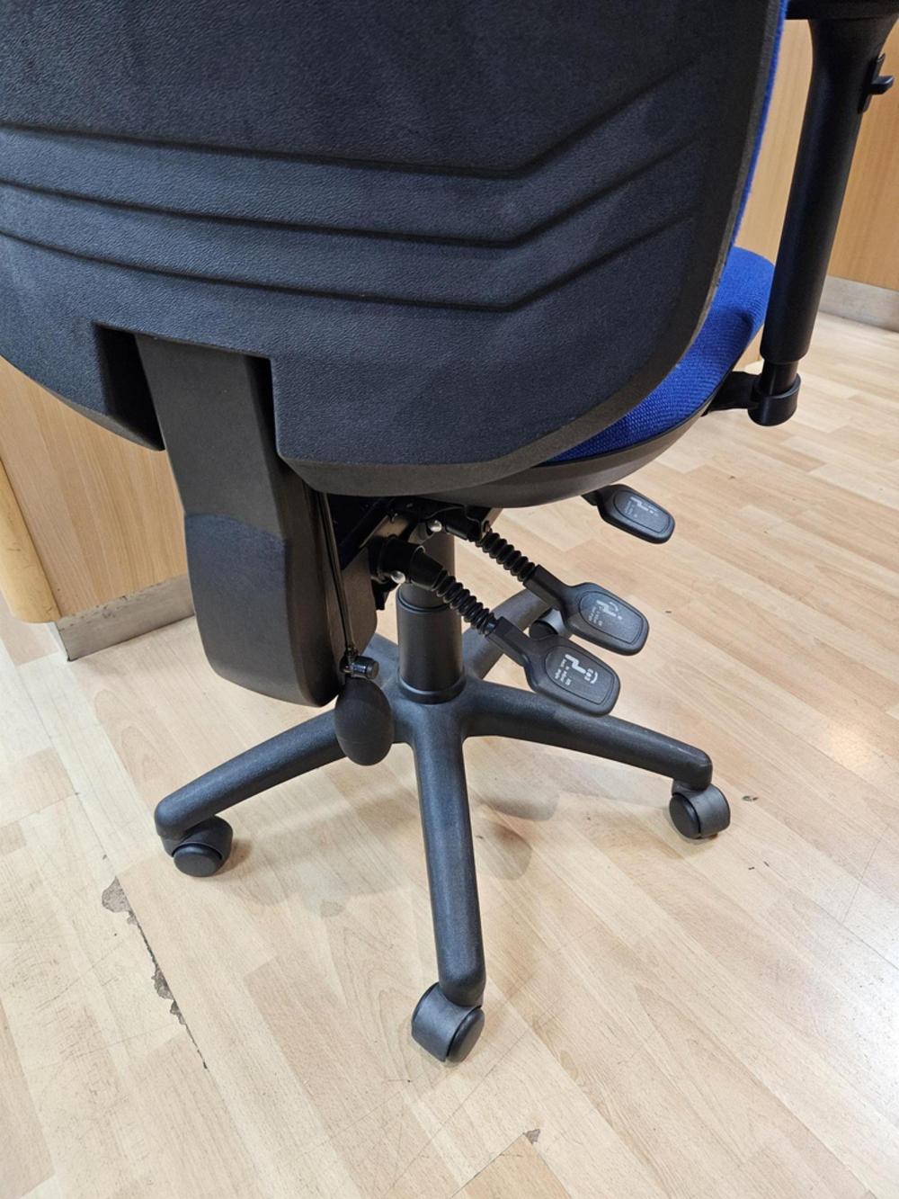 Alliance Blue Fabric Task Chair With Lumber And Adjustable Arms 