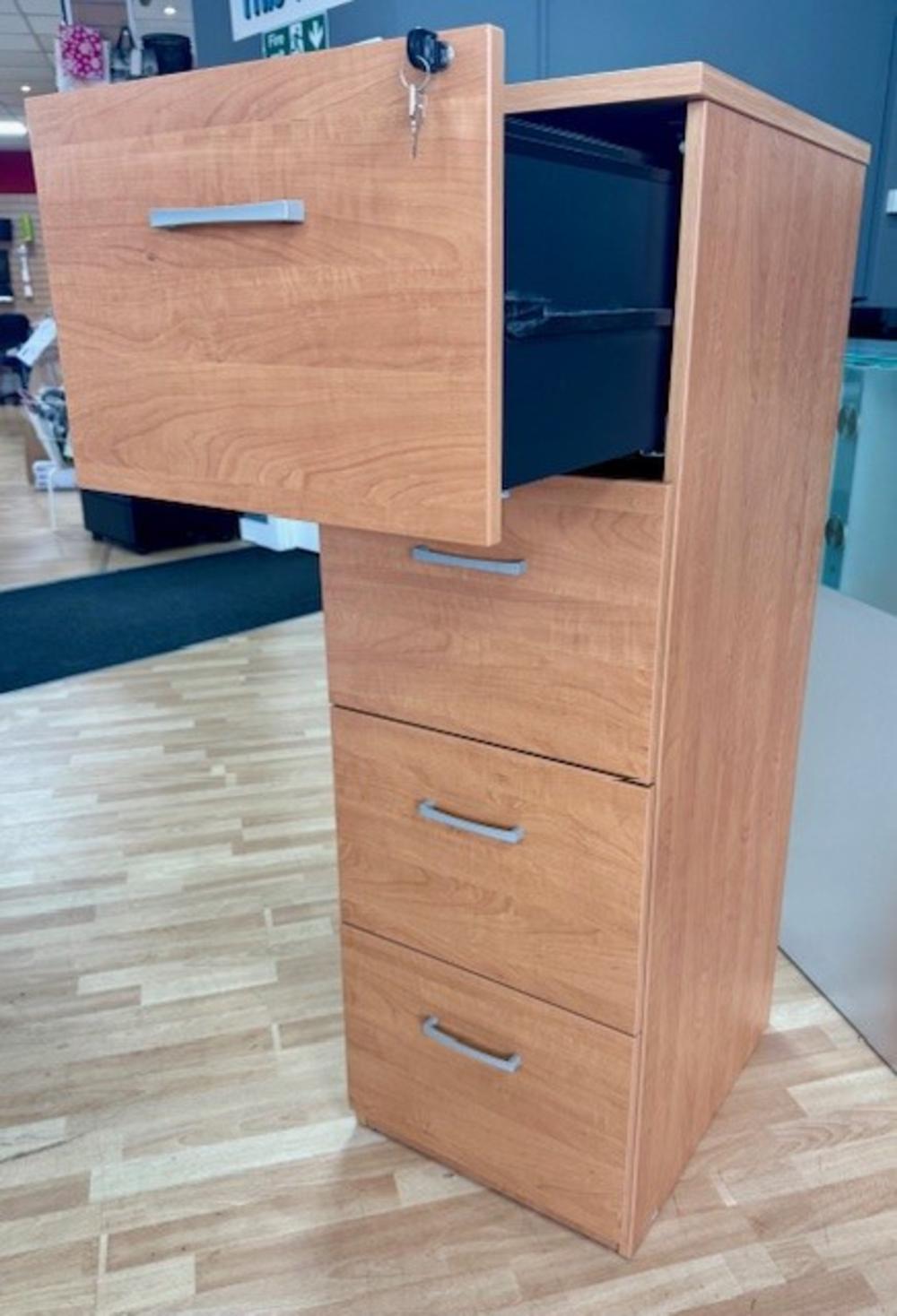 Cherry Lockable 4dr. Filing Cabinet