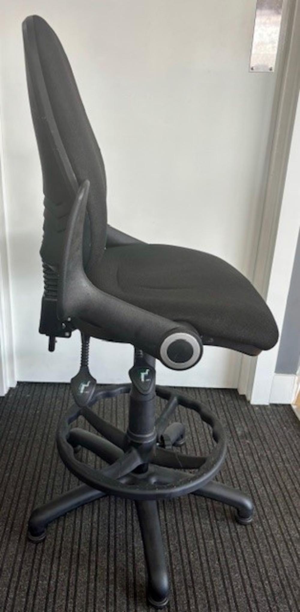 Black Draughtsman Chair with Foldback Arms