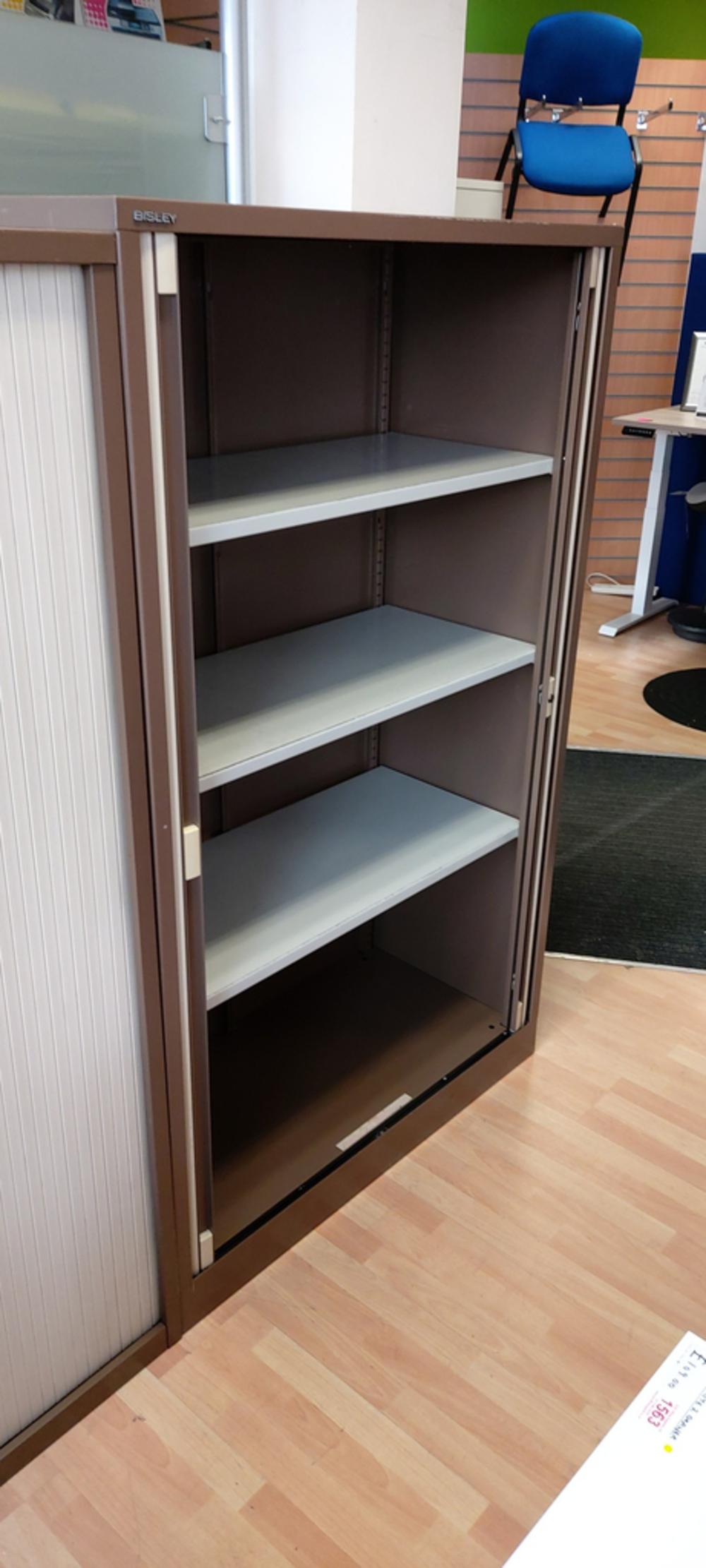 1970mm high Lockable Bisley Metal Tambour c/w 4 shelves
