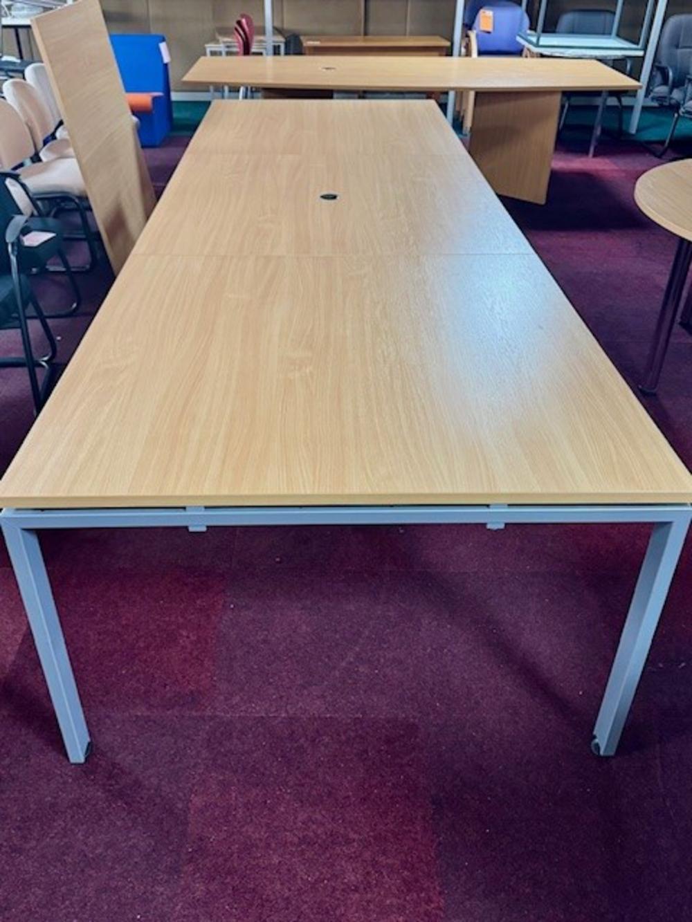 Beech 3600 x 1200mm 3 Section Boardroom Table with Cable Port 
