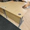 Hawk Light Oak 1800mm Radial Desk With Grey Legs 