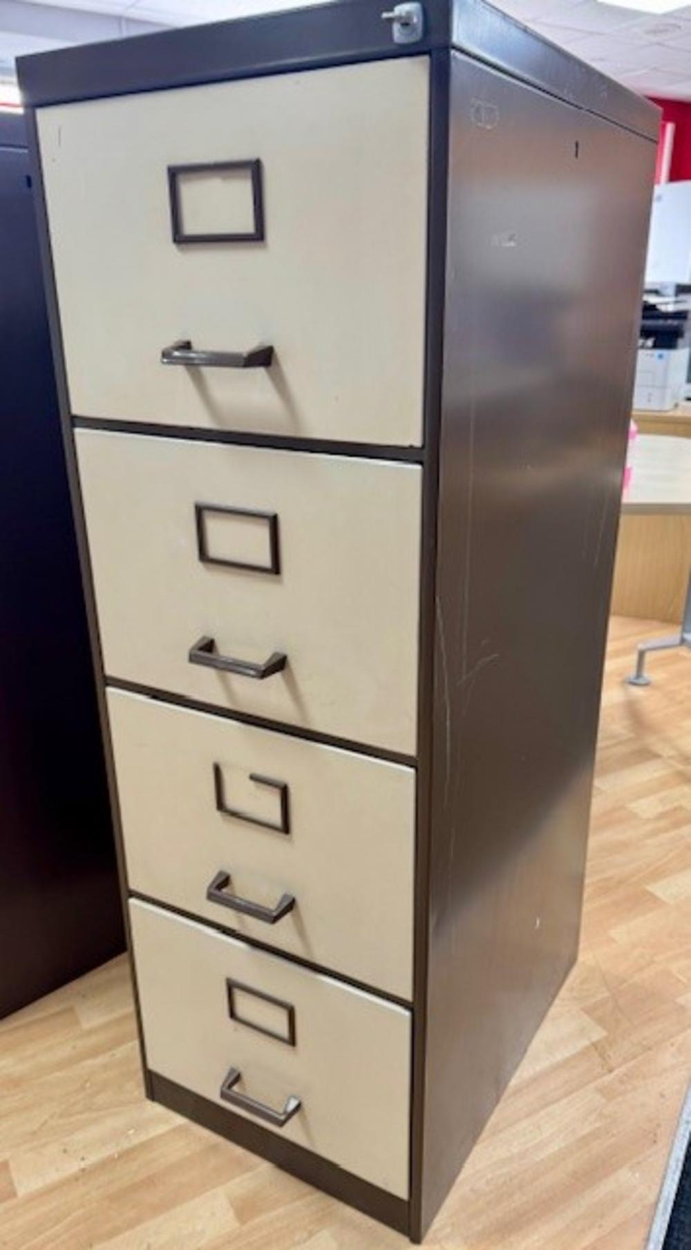 Leabank 4 Drawer Filing Cabinet Brown And Cream