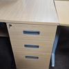 Beech 1600mm R/H Radial Desk with Desk High Pedestal