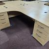 Light Oak Radial Desk With Desk High Pedestals 