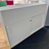 Lockable Sliding Door Cupboard with Open Top Storage Section 