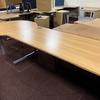 Beech Workstation Desk with Conference Meeting Point End