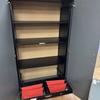 Graphite Double door Cupboard with Metal Shelves & Roll Out Suspension File Frame
